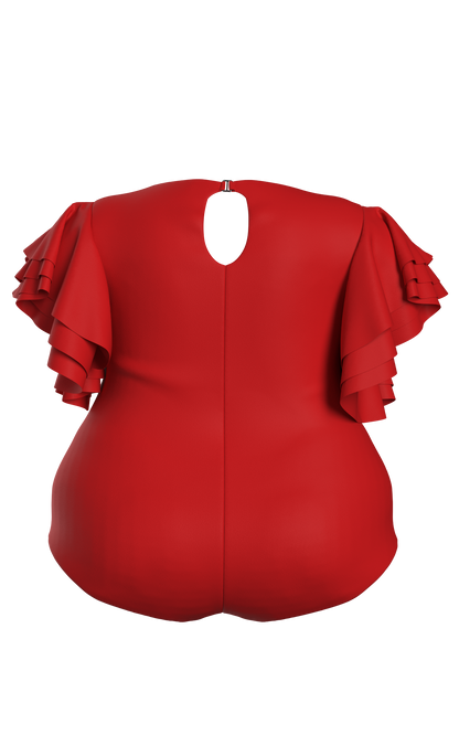 Devon One-Piece Ruffle Sleeve